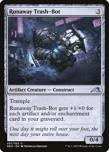 Runaway Trash-Bot, Magic card NEO 257 — Kamigawa: Neon Dynasty set