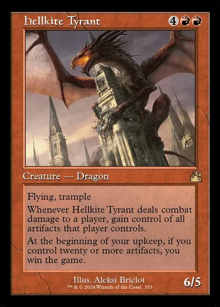 Hellkite Tyrant, Magic card RVR 333 — Ravnica Remastered set