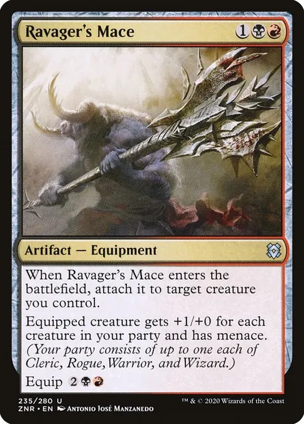 Ravager's Mace, Magic card ZNR 235 — Zendikar Rising set