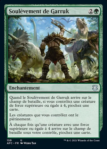 Soulèvement de Garruk, carte Magic AFC 159 — extension Forgotten Realms Commander