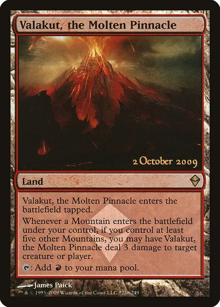 Valakut, la Cime en fusion, carte Magic PZEN 228★ — extension Zendikar Promos