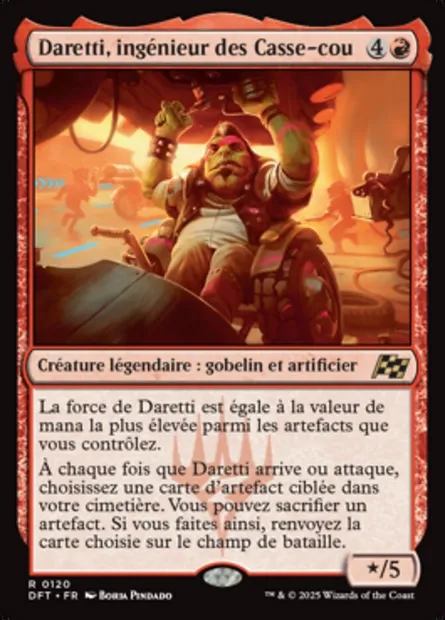 Daretti, ingénieur des Casse-cou, carte Magic DFT 120 — extension Aetherdrift