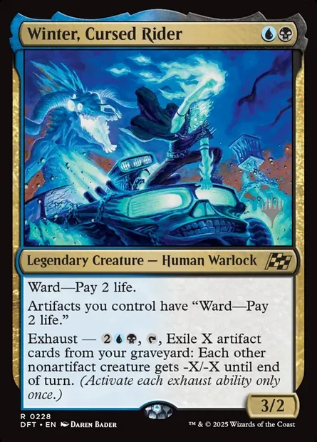 Winter, Cursed Rider, Magic card PDFT 228p — Aetherdrift Promos set