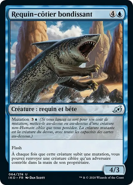 Requin-côtier bondissant, carte Magic IKO 64 — extension Ikoria: Lair of Behemoths