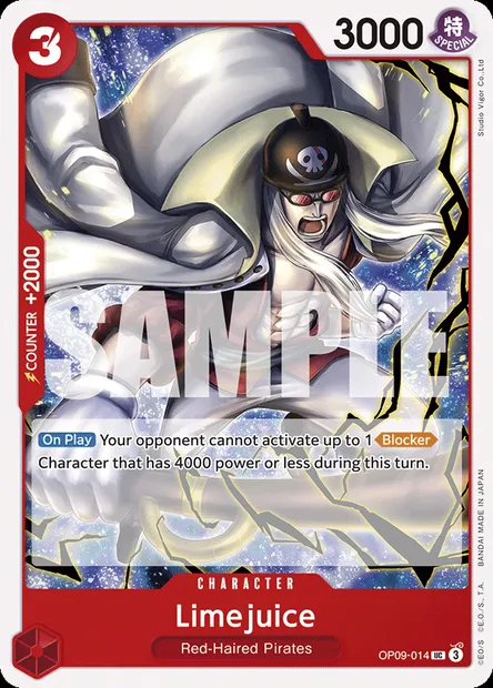 Limejuice, One Piece card OP09-014 — EMPERORS IN THE NEW WORLD set
