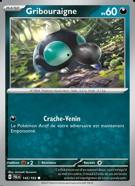 Gribouraigne, carte Pokémon PAL 145 — extension Évolutions à Paldea