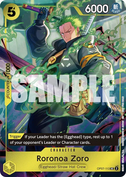 Roronoa Zoro, carte One Piece OP07-113 — extension 500 YEARS IN THE FUTURE