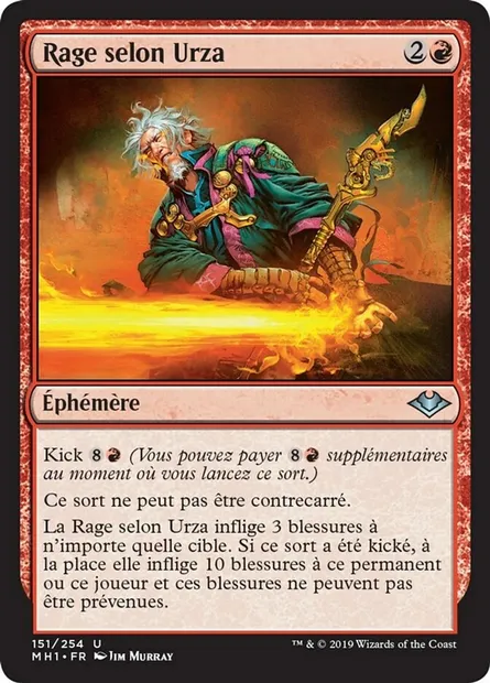 Rage selon Urza, carte Magic MH1 151 — extension Horizons du Modern