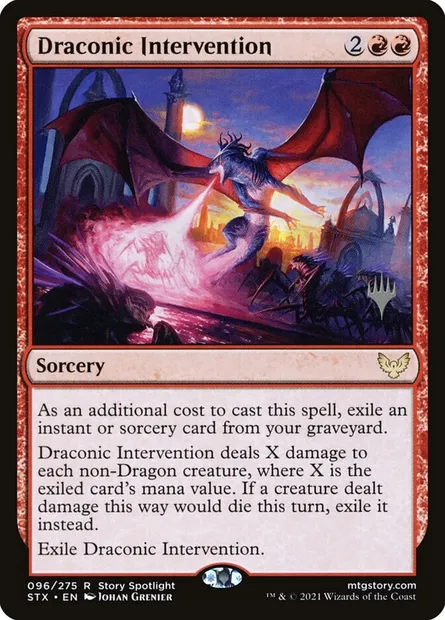 Draconic Intervention, Magic card PSTX 96p — Strixhaven: School of Mages Promos set