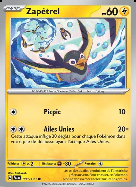 Zapétrel, carte Pokémon PAL 080 — extension Évolutions à Paldea