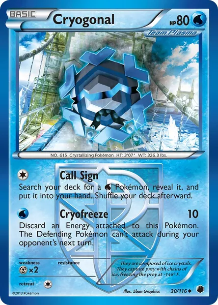 Cryogonal, Pokémon card PLF 30 — Plasma Freeze set