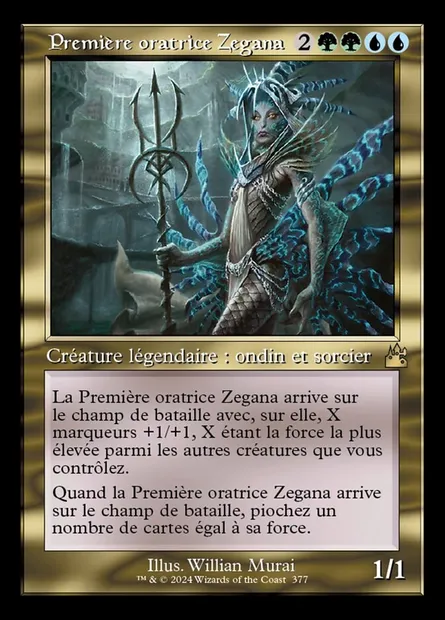 Première oratrice Zegana, carte Magic RVR 377 — extension Ravnica Remastered