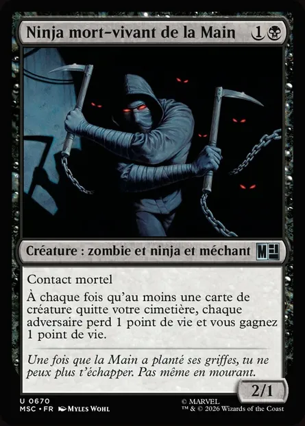 Ninja mort-vivant de la Main, carte Magic MSC 670 — extension Marvel Super Heroes Commander