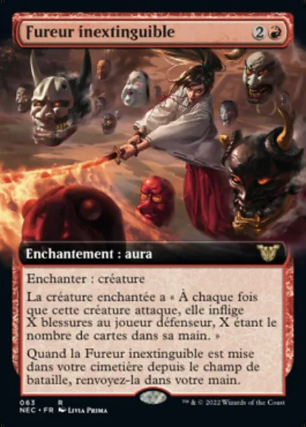 Fureur inextinguible, carte Magic NEC 63 — extension Neon Dynasty Commander