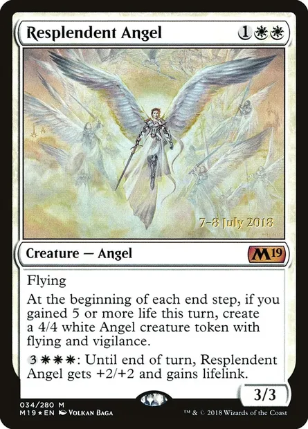 Resplendent Angel, Magic card PM19 34s — Core Set 2019 Promos set