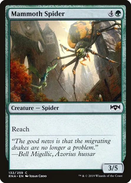 Mammoth Spider, Magic card RNA 132 — Ravnica Allegiance set