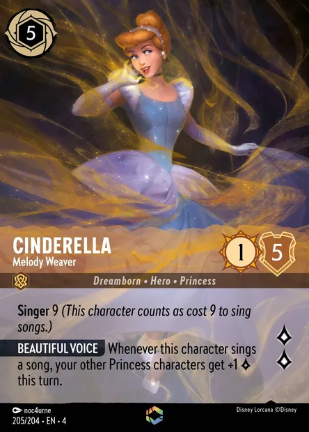 Cinderella - Melody Weaver, Disney Lorcana card CH4-205 — Ursula's Return set