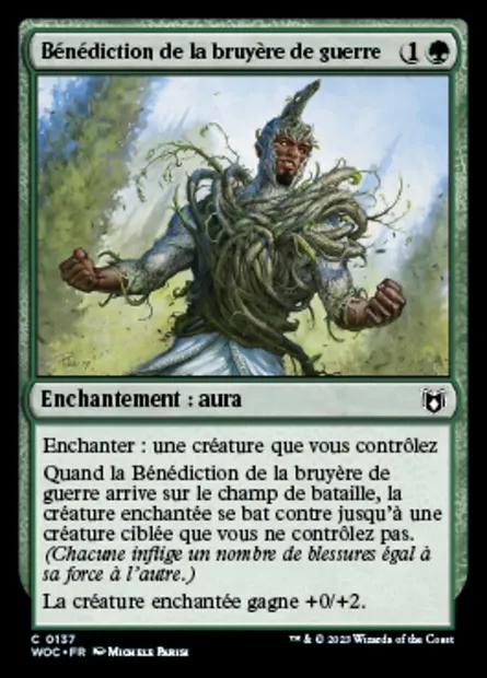 Bénédiction de la bruyère de guerre, carte Magic WOC 137 — extension Wilds of Eldraine Commander