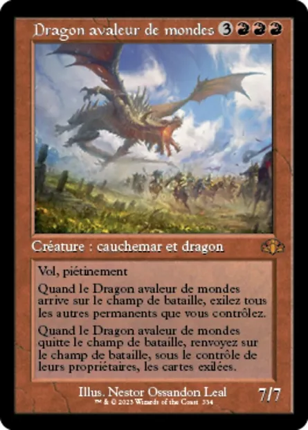 Dragon avaleur de mondes, carte Magic DMR 334 — extension Dominaria Remastered