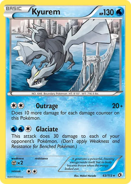 Kyurem, Pokémon card LTR 43 — Legendary Treasures set