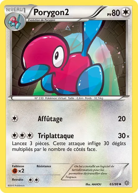 Porygon2, carte Pokémon AOR 65 — extension Origines Antiques