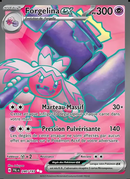 Forgelina-ex, carte Pokémon PAL 240 — extension Évolutions à Paldea