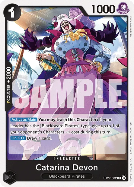 Catarina Devon, One Piece card ST27-002 — BLACK Marshall.D.Teach set