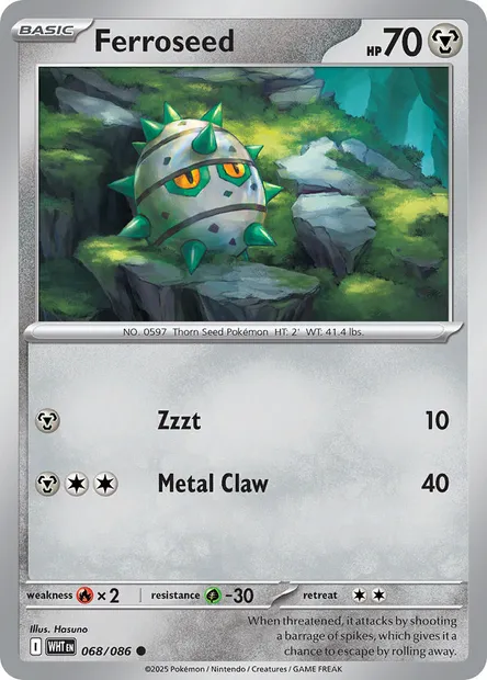 Ferroseed, Pokémon card WHT 068 — White Flare set