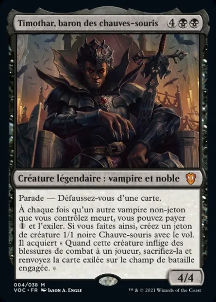 Timothar, baron des chauves-souris, carte Magic VOC 4 — extension Crimson Vow Commander