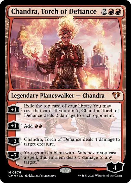 Chandra, Torch of Defiance, Magic card CMM 876 — Commander Masters set