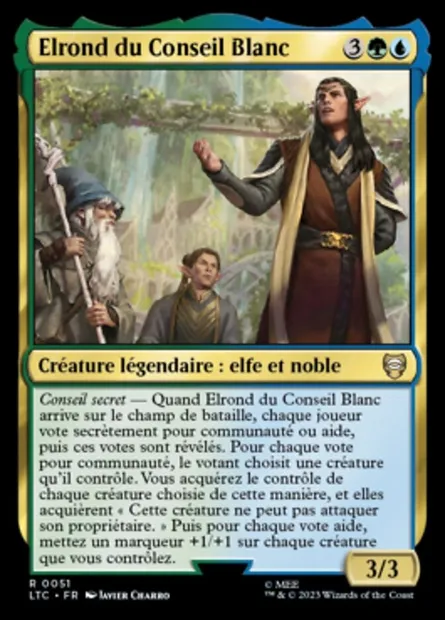 Elrond du Conseil Blanc, carte Magic LTC 51 — extension Tales of Middle-earth Commander