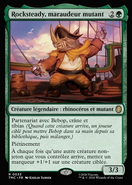 Rocksteady, maraudeur mutant, carte Magic TMC 33 — extension Teenage Mutant Ninja Turtles Eternal