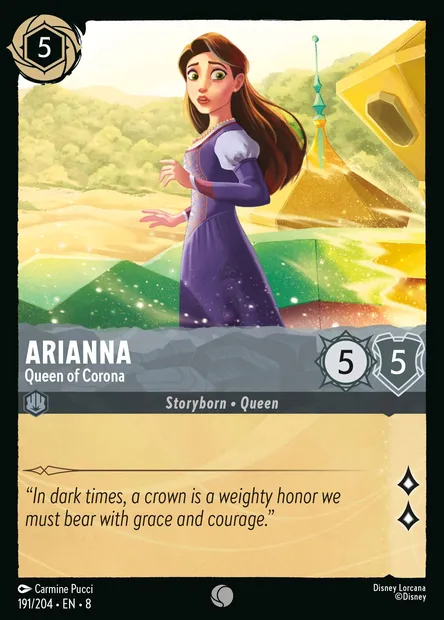 Arianna - Queen of Corona, Disney Lorcana card CH8-191 — The Reign of Jafar set
