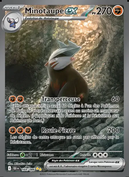 Minotaupe-ex, carte Pokémon BLK 168 — extension Foudre Noire