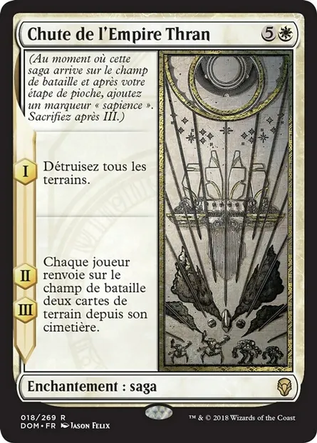 Chute de l'Empire Thran, carte Magic DOM 18 — extension Dominaria
