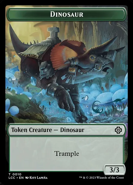 Dinosaur, carte Magic TLCC 10 — extension The Lost Caverns of Ixalan Commander Tokens