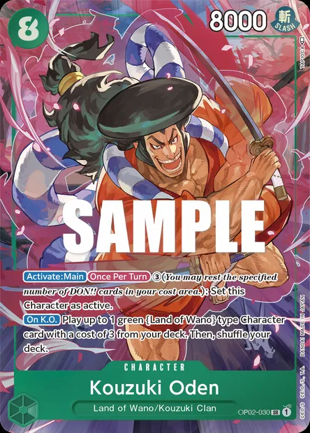 Kouzuki Oden, One Piece card OP02-030 — PARAMOUNT WAR set