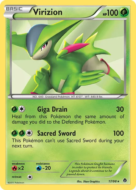 Virizion, Pokémon card EPO 17 — Emerging Powers set