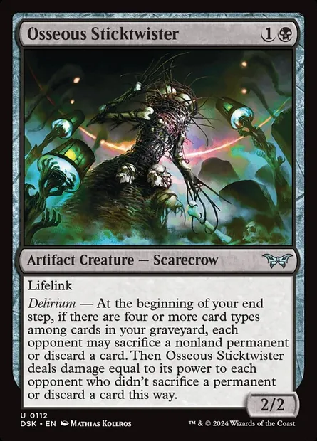 Osseous Sticktwister, Magic card DSK 112 — Duskmourn: House of Horror set