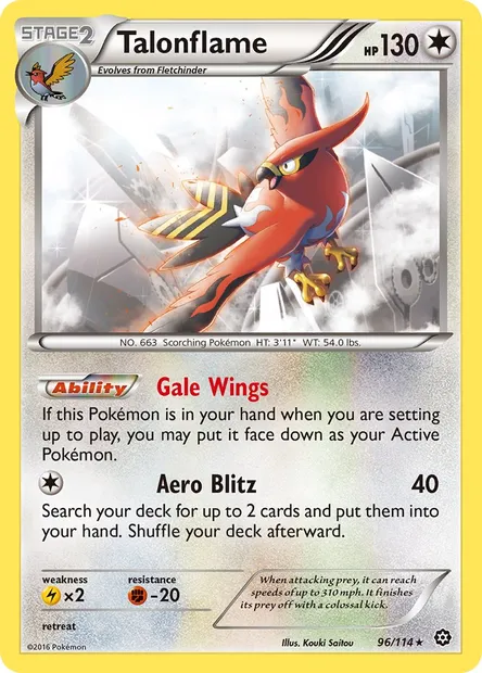 Talonflame, Pokémon card STS 96 — Steam Siege set