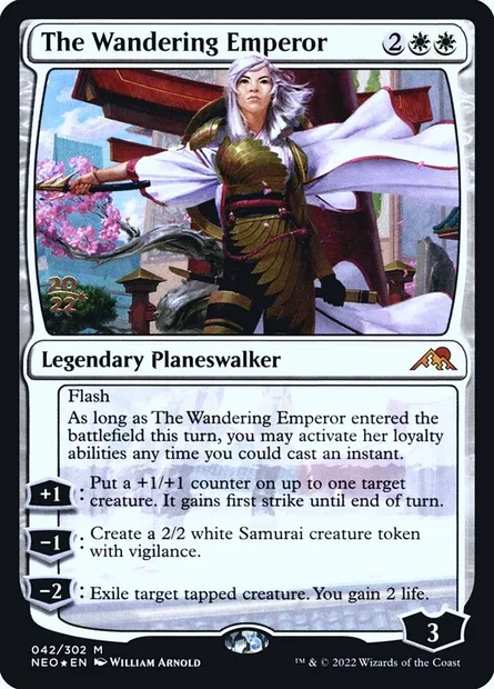 The Wandering Emperor, Magic card PNEO 42s — Kamigawa: Neon Dynasty Promos set