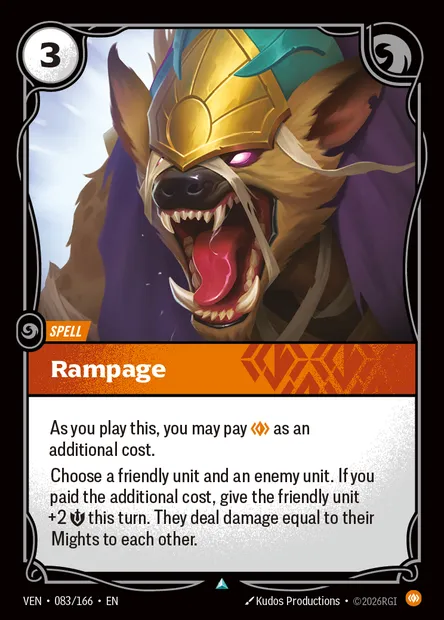 Rampage, carte Riftbound VEN 083 — extension Vendetta