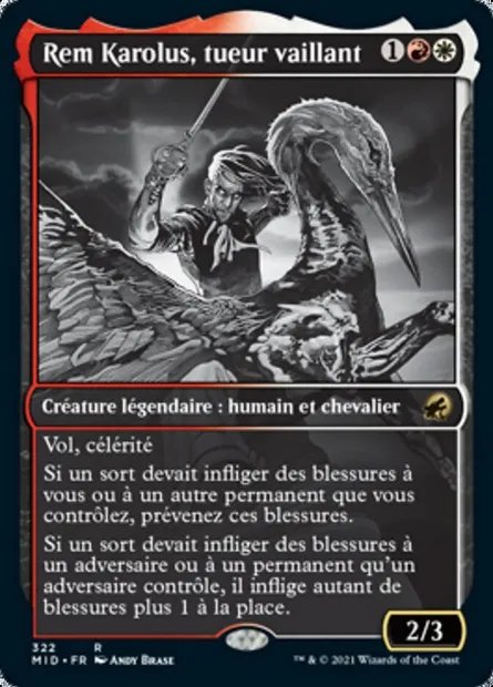 Rem Karolus, tueur vaillant, carte Magic MID 322 — extension Innistrad : chasse de minuit
