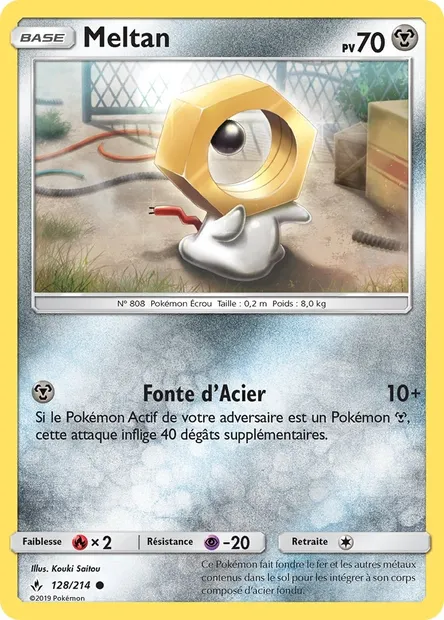 Meltan, carte Pokémon UNB 128 — extension Alliance Infaillible