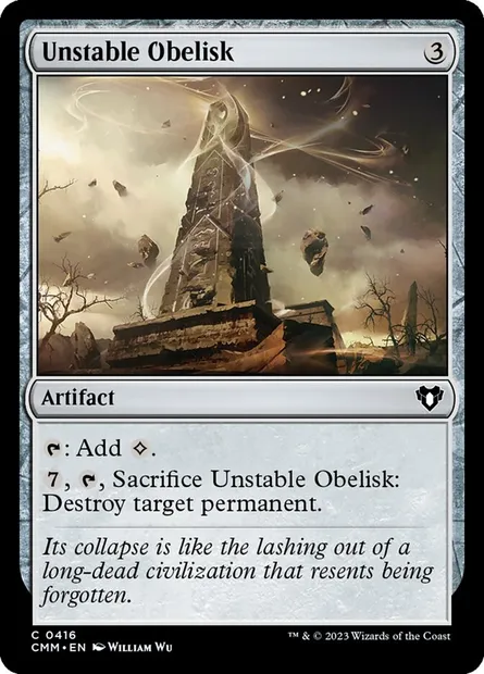 Unstable Obelisk, Magic card CMM 416 — Commander Masters set