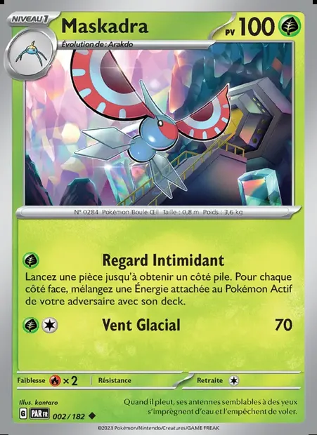 Maskadra, carte Pokémon PAR 002 — extension Faille Paradoxe