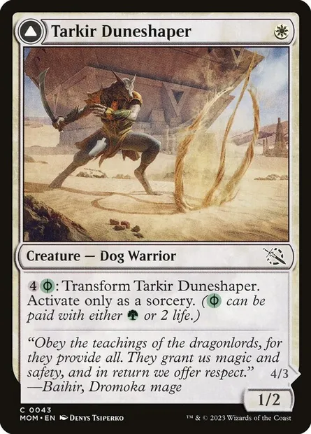 Tarkir Duneshaper // Burnished Dunestomper, Magic card MOM 43 — March of the Machine set