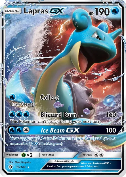 Lapras GX, Pokémon card SUM 35 — Sun & Moon set