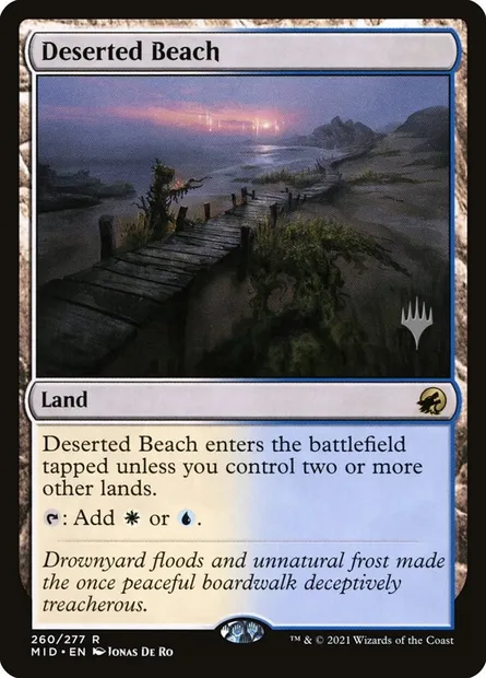 Plage désertée, carte Magic PMID 260p — extension Innistrad: Midnight Hunt Promos