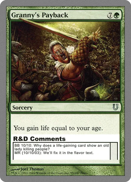 Granny's Payback, Magic card UNH 99 — Unhinged set